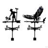 Cast Iron Weather Vane Roof Mount Wind Direction Indicator Tool Outdoor Farm Scene Garden Stake