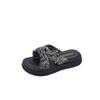 One-word Drag Girl 2025 Summer New Wear Casual Muffin Slippers with Skirt Beach Shoes