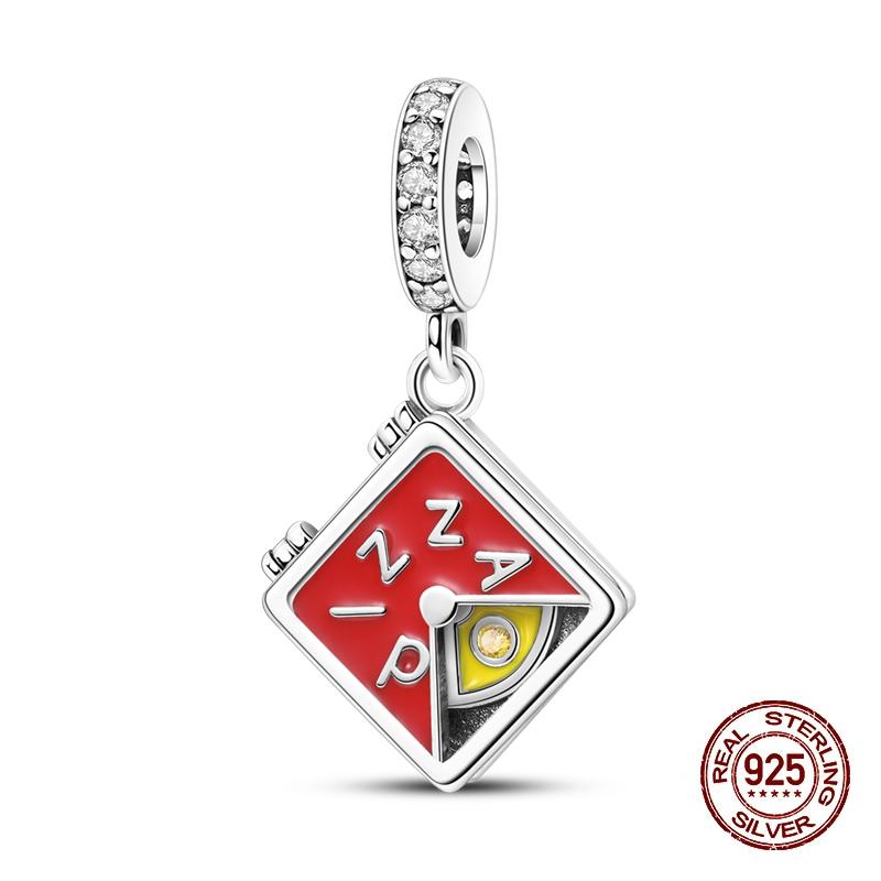 100% Copper Strawberry Lipstick Ladybird China Red Charms Beads Fitoriginal Bracelets For Women Diy Jewellery