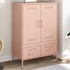 VidaXL High Buffet, Cabinet with Legs and Compartments, Cupboard with Door, Living Room Organizer, Pink 843109