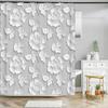 Flower Shower Curtain Bathroom Waterproof Polyester Shower Curtain Floral Printing Curtains for Bathroom Shower with Hooks