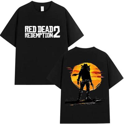 T-shirt Grafica Classica Red Dead Redemption 2 per Uomo e Donna Stampa Estiva 2026 100% Puro Cotone Casual Casual Tshirt