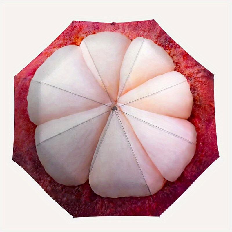 

1pc Mangosteen Automatic Opening/Closing Folding Umbrella with 40 Ribs, Plastic Handle, Windproof Portable Sunshade Umbrella y250726080
