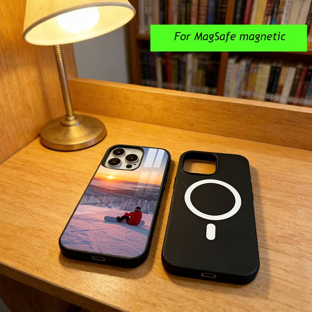 Skiing Snow Snowboard Ski Phone Case For iPhone17,16,15,14,13,12,11 Plus,Pro Magnetic with Magsafe Wireless Charging