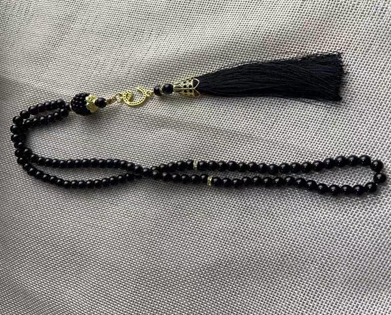 6mm Glass Imitation Pearl Tassel Prayer Beads Bracelet Pendant (99 Beads)
