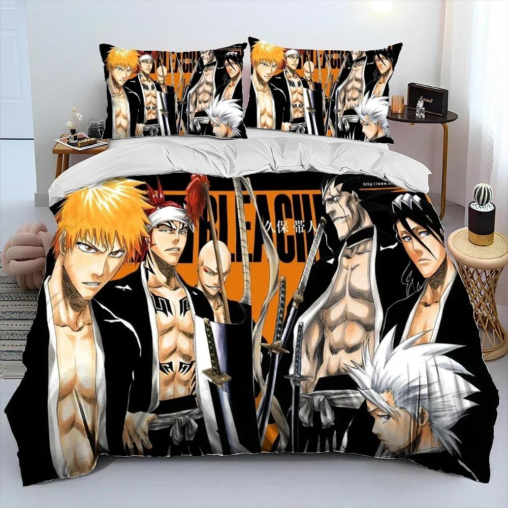 3D Anime Bleach Japan Cartoon Bedding Set Bedroom Soft Modern Bedspreads Comefortable Duvet Cover Quilt Cover And Pillowcase