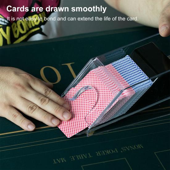 Poker Card Dispenser Portable Standard Size Card Dealing Shoe Dealer Holder Clear Discard Tray Casino Board Game Table Accessory