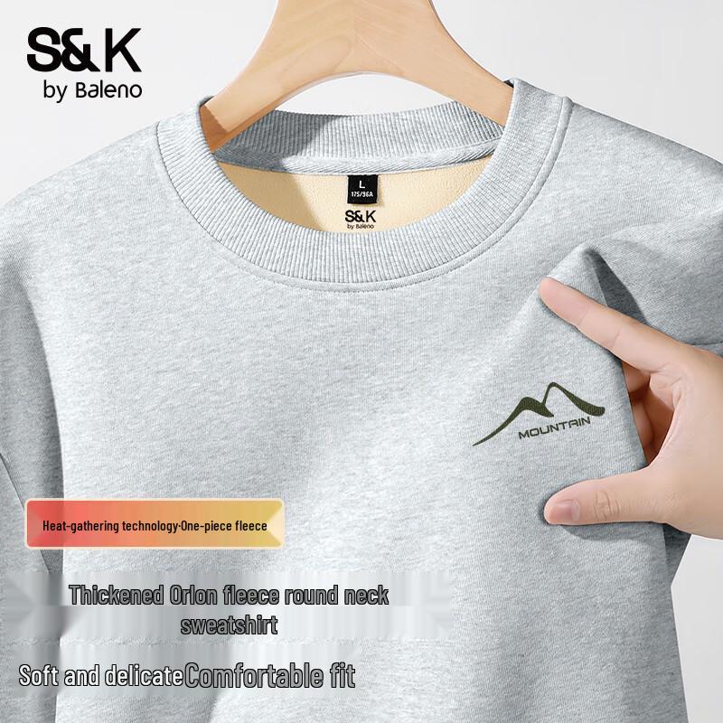 Baleno Men's S&K Mountain Print Fleece Pullover Sweatshirt