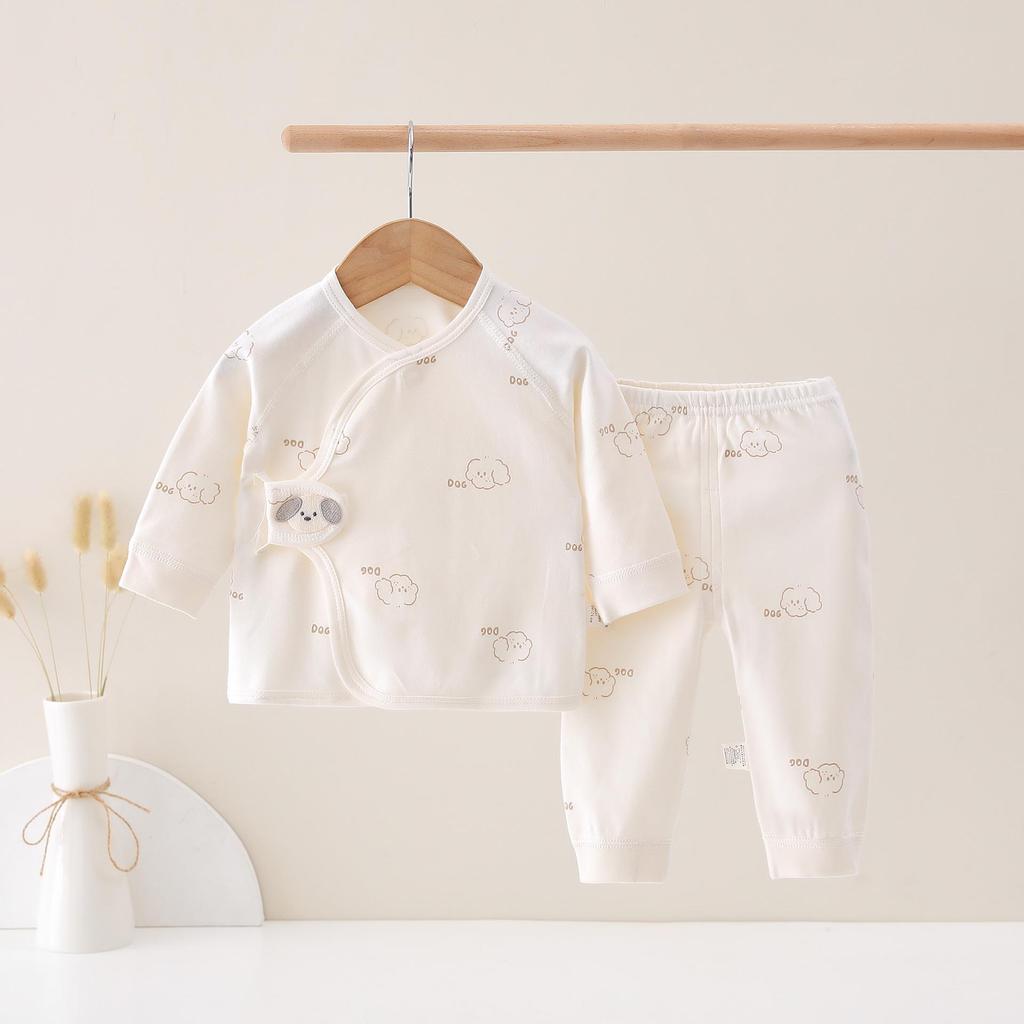 Set Kimono Top și Pantaloni Bumbac Pur Patru Anotimpuri pentru Nou-născuți