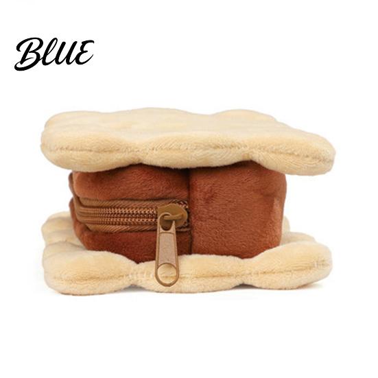 Compact Plush Organizer Stuffed Biscuit Cookie Stationery Shape for School Bag Soft Pencil Tactile Container Case Large Capacity Cosmetic