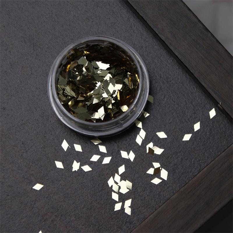 

Mini 2mm Snowflake & Rhombus Nail Art Sequins - Ultra-Thin Gold & Silver Glitter Dots