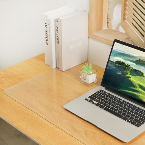 Transparent Embossed Tablecloth, 50x80cm, 1.5mm Thick PVC, for Study Desks, Mouse Pads, and Kids' Desks. Waterproof, Stain-Resistant, Durable, Heat-Re