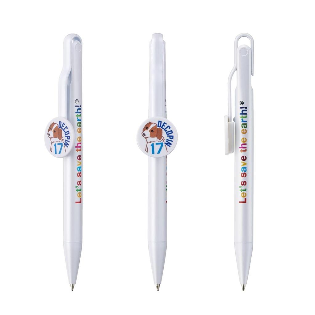 Sekisei Decopin Ballpoint Pen 0.7mm Black Ink Retractable Lightweight DP-8333-00 Cute Dog Character Japanese Stationery