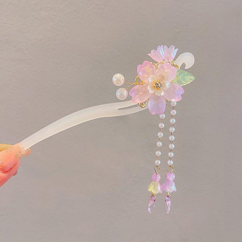 Ancient Style Hanfu Tassel Hairpins for Girls - Chinese Costume Hair Accessories