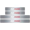 4PCS Car Door Plate Carbon Fiber Threshold Protector Sticker For Hyundai I10 I20 I30 Creta Tucson Solaris Elantra Santa Fe Kona XX45