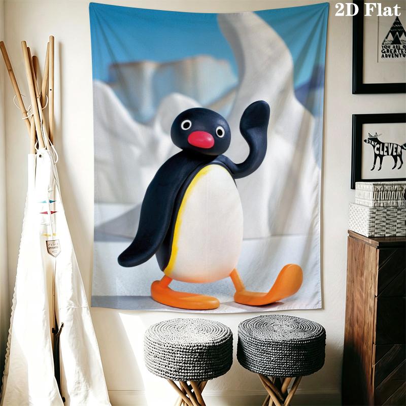 PINGU Wall Tapestry Aesthetic Wall Hanging Printed Fabric Blanket Decorative Tapestries for Bedroom Living Room Home Decor