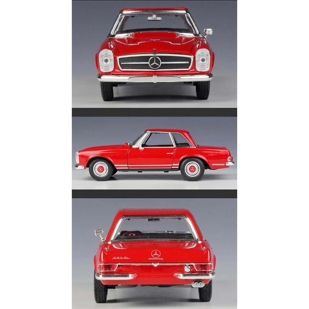 Welly 1/24 מרצדס-בנץ 230SL 1963 דגם מכונית מסגסוגת יציקות מתכת וכלי רכב צעצוע אסוף מכונית צעצוע מתנות יום הולדת לבן