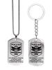 Stainless Steel Keyring and Necklace Set, Men's Gift, Engraved Badge, Ideal Gift for Men, Couples, Boyfriend, Family & Friends