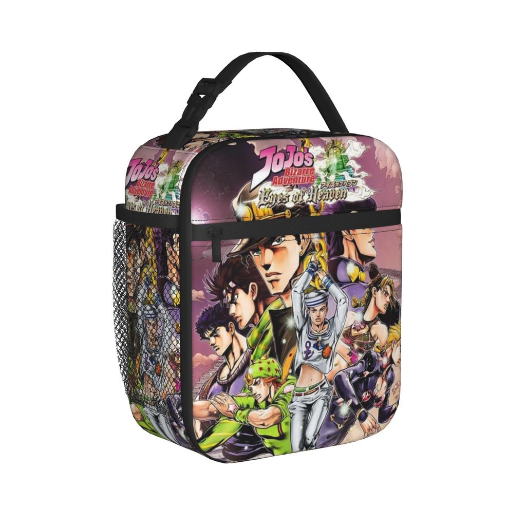 Hot J-JoJos Bizarre Adventure Insulated Lunch Bag Thermal Bag Reusable,Lunch Container High Capacity Tote Lunch Box Bento Pouch