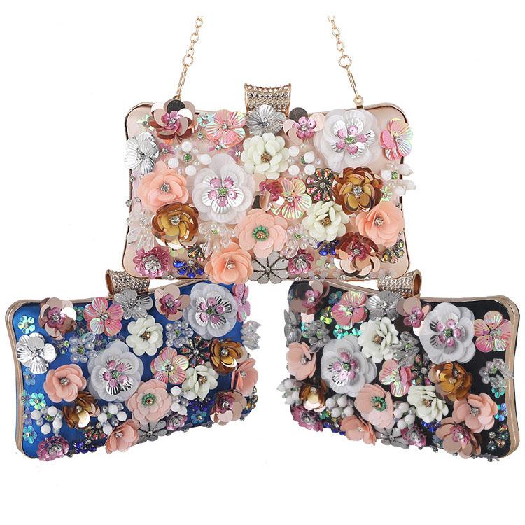 Blumen-Dinner-Tasche, europäische und amerikanische Mode, Damen-Handtasche, Clutch, Cheongsam-Kleid, Bankett-Abendtasche