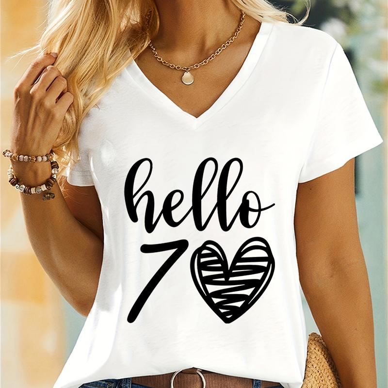 Women Tshirts Hello 50 Essential Classic Graphic Retro Birthday Gift for Mom Womens Clothing 50th Birthday Gift Tshirt FeUnisex