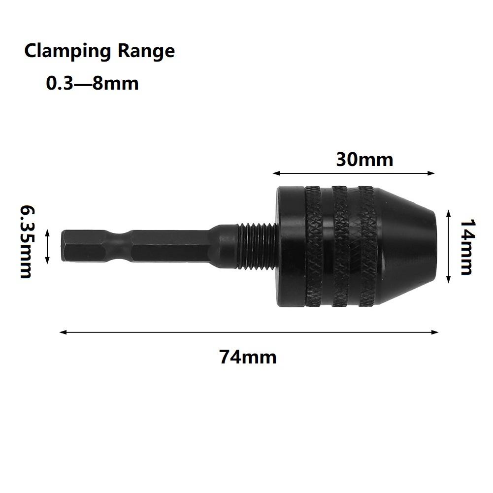 Driver Drill Chuck 0 38mm Self Tighten Collet with 1/4in Hex Shank Quick Change Adapter for Drill Bit Conversion