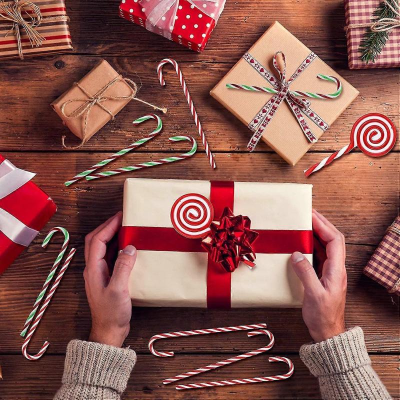 Christmas Plastic Candy Cane Lollipop Ornament, 30 Pcs Christmas Tree Hanging Decoration Twisted Toy Crutch Candy Canes Stick For Home Party Holiday X
