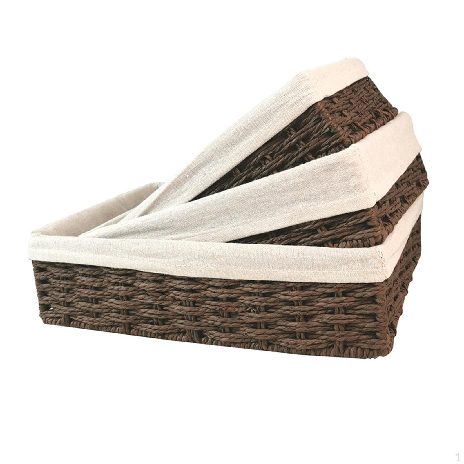 

Кошик для зберігання ручної роботи, Настільний органайзер для дрібниць, Плетені кошики з лози для сніданку coffee