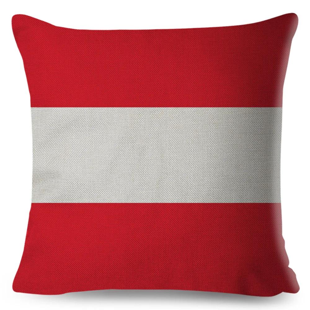 50 Style National Flag Cushion Cover for Sofa Home Children Room Decor Geometric Print Pillowcase Polyester Pillow Case 45x45cm
