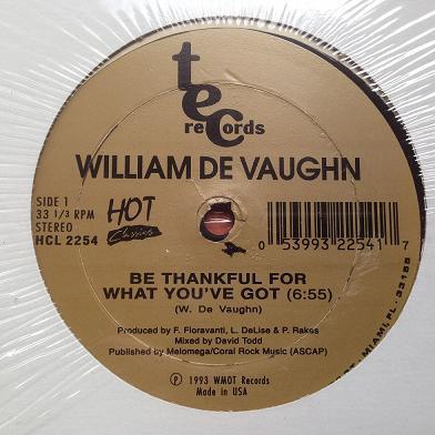 

12inch Record WILLIAM DEVAUGHN / DIRECT CURRENT - Be Thankful For What You ve Got / E HCL2254 Hot Classics 1993 US Soul/Funk Used