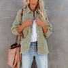 Veste en jean décontractée à manches longues pour femme Ourlet effiloché usé Fermeture boutonnée sur le devant Coupe ample Vêtement d'extérieur avec poches plaquées