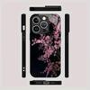 Cherry Blossom Tree Pattern Tempered Glass Phone Case Suitable for iPhone 17 16 15 14 13 12 11 Pro/Max/Plus Anti Drop Back Cover