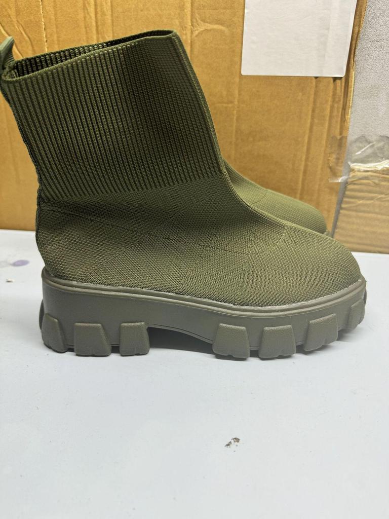 Plus Size Women's Flyknit Sock Boots: Autumn Martin Style, Breathable Candy Colors, Platform Thick Sole, Short Boots