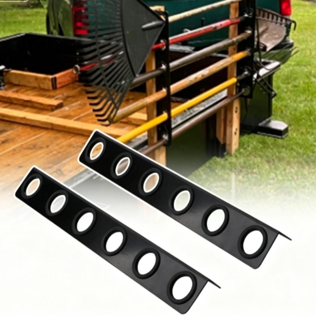 Hand Tool Storage Rack Black with Spacers Wall-Mounted for Workshop