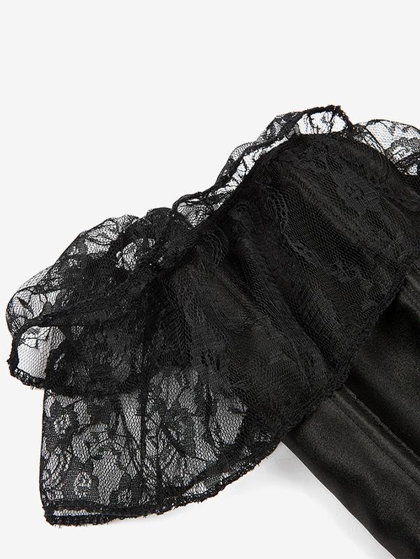 Rosegal Gothic Off The Shoulder Lace Panel Lace-up Boning Corset Top