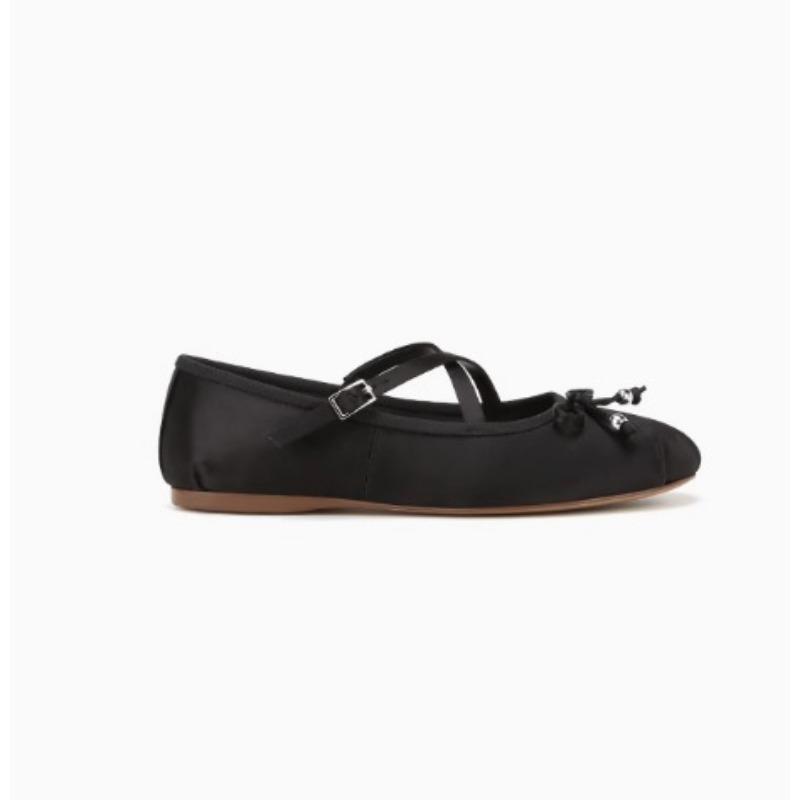Sheepskin~ Super Soft Bow Mary Jane Shoes Cross Buckle Strap Flat Shallow Sole Single Shoes Women's Ballet Shoes