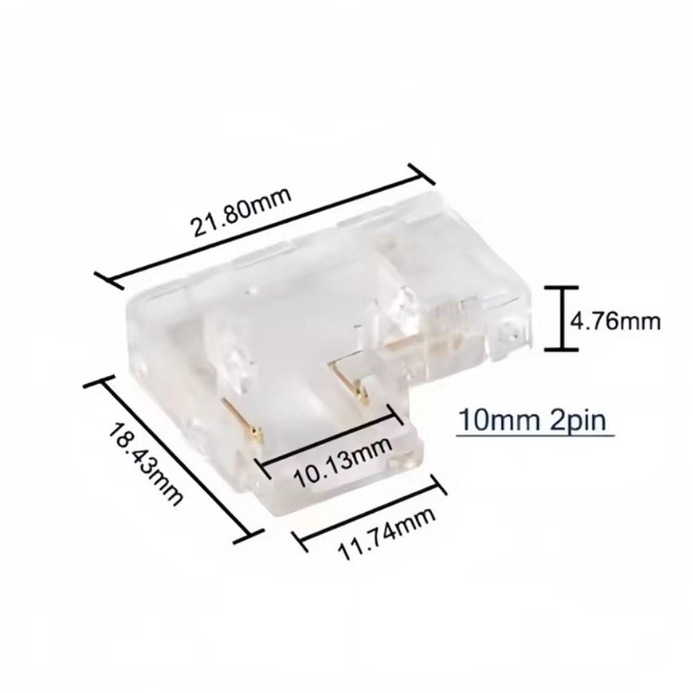 5 Stück/Set Mini-Schnalle COB-Stecker 2/3/4-Pin Lötlose LED-Streifenlicht-Steckverbinder Transparent L-förmig Ecke