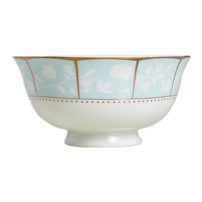 Qianhua Zhike Gold-Rimmed Celadon Rice Bowls (Set of 10)