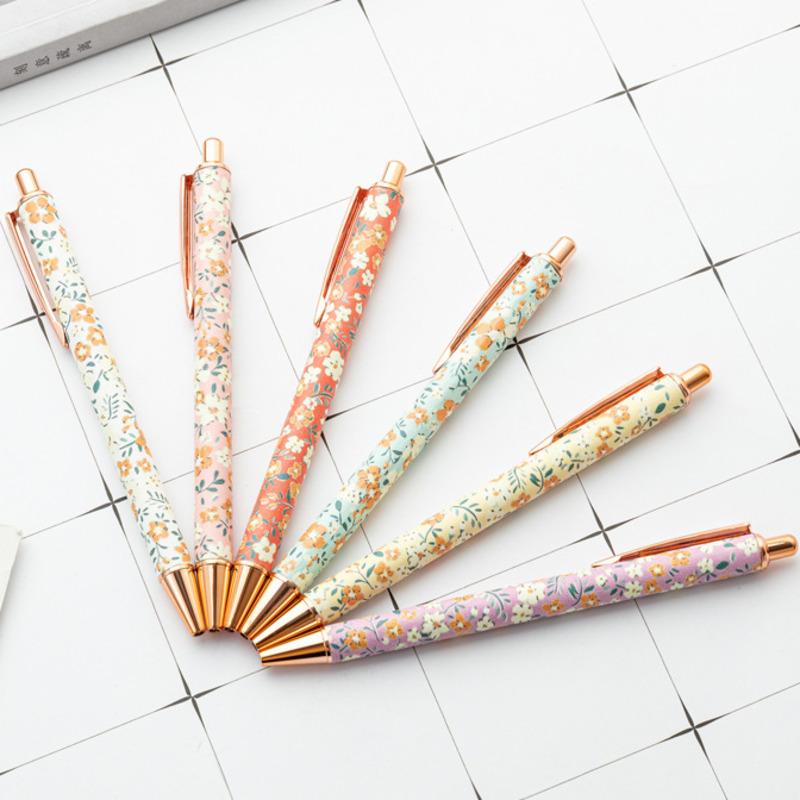 

1 Piece Ballpoint Pen Creative Ins Flowers Pen Metal Stationery School Office Supplies