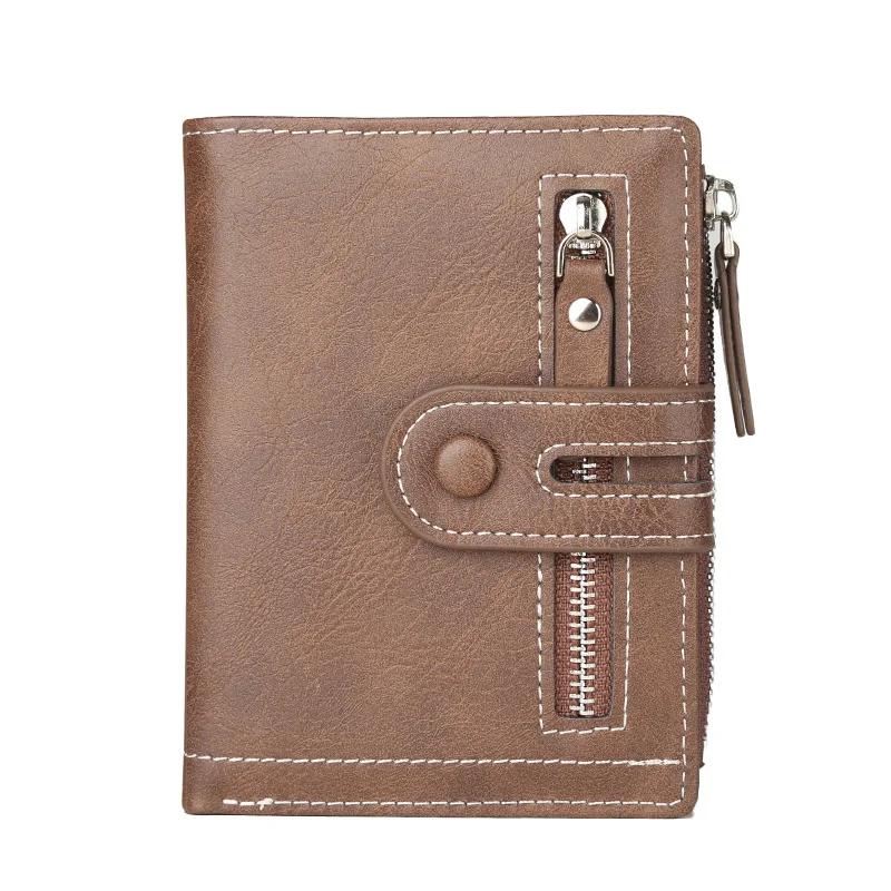 Men's Wallet Business Simple PU Leather Short Wallet With Multiple Card Slots Large Capacity Card Bag Coin Purse