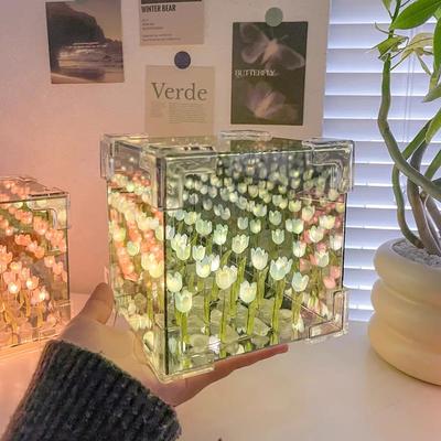 DIY Tulpe Meer Würfel Nachtlicht Ornament Materialpaket Paar Feiertagsgeschenk Heimdekoration 21 Stück