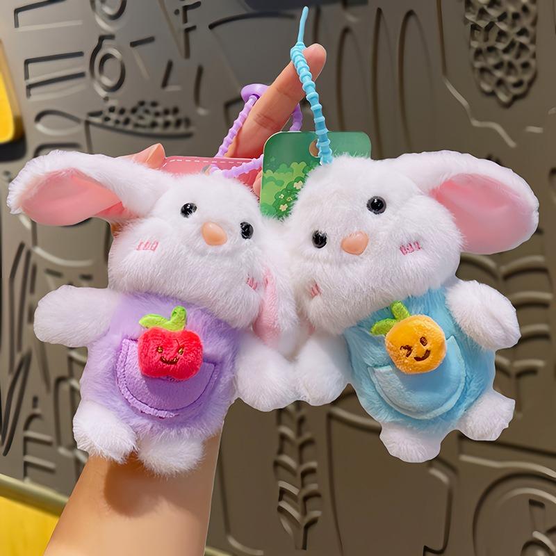 Cartoon Frucht Hase Plüschtier, Niedliche Mini-Figur, Kreative Paar Rucksackpuppe, Schlüsselanhänger Anhänger
