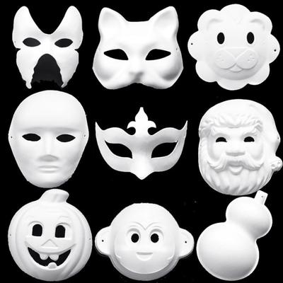 Painting Masquerade Kindergarten DIY Cosplay Pulp Mask Blank Colored Supplies