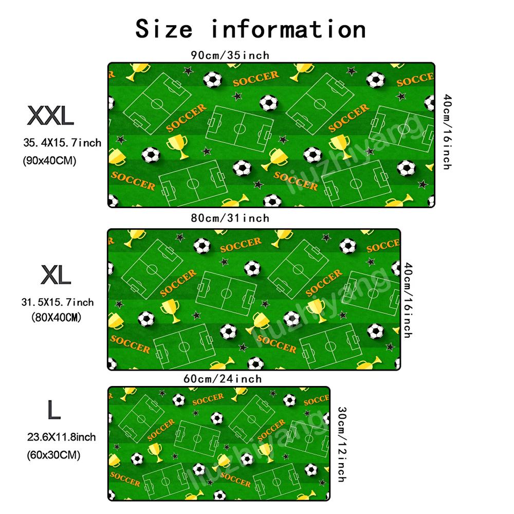 Large Soccer Field Mouse Pad Large Computer Office Game Table Mat Rubber Antislip Stitched Keyboard Mats 90x40 Xxl Desk Pads