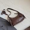 Double Side Pocket Design Single Shoulder Bag French Style Underarm Handbag Clutch Bag Adjustable Shoulder Strap Crossbody Bags