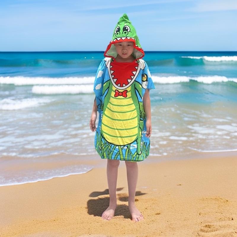 Children's Microfiber Hooded Bath Towel Cloak - Quick-Dry & Absorbent