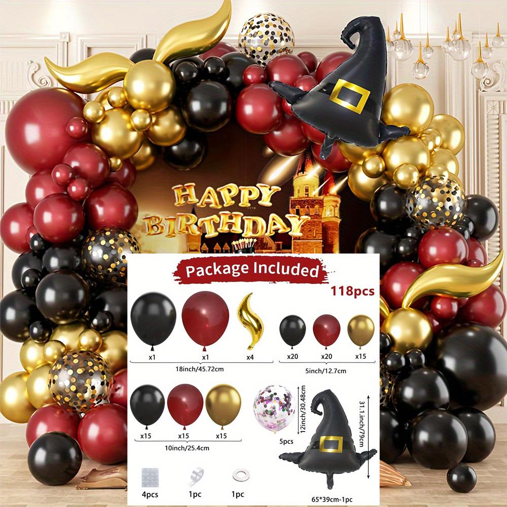 

118PCS Magic School Balloon Flower Ring Arch Set, Magic School Theme Aluminum Film Balloon Birthday Decoration Magic Theme Other