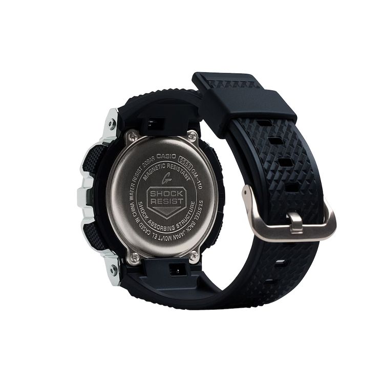 Casio 200 Meter Water Resistant Fashion Quartz Movement Resin Strap Watch Unisex Watches Black GM-110-1ACR