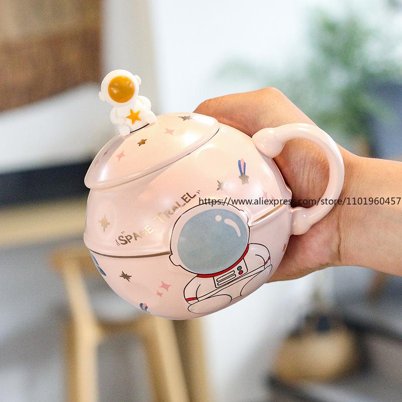 Planet Mug Souvenir Ceramic Cup Birthday Gift Large Capacity Lidded Spoon Water Cup Gift