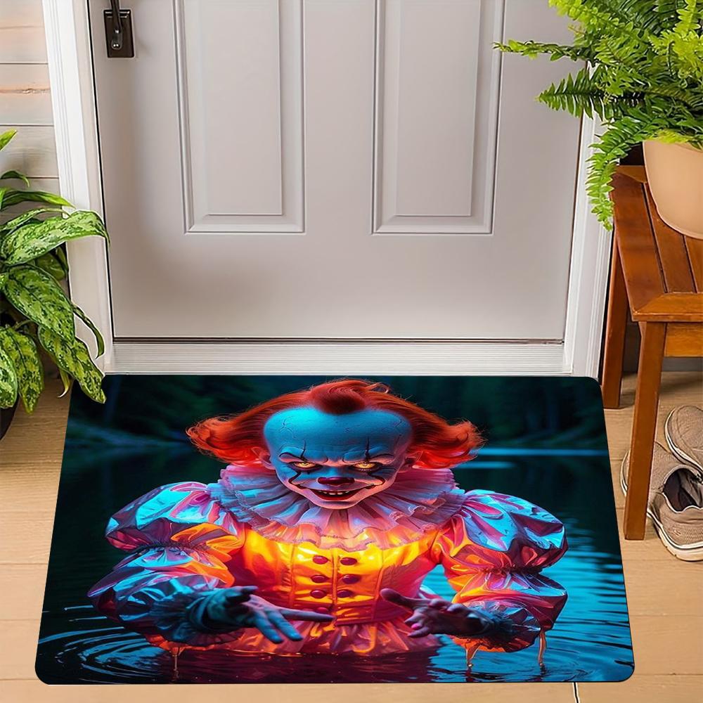 Halloween Carpet Mat Rug Horror Clown Circus Chains Sewer Print Home Decoration Indoor Door Mat Festive Party Supplies